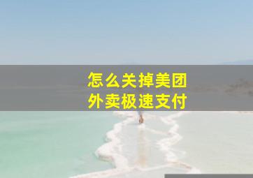 怎么关掉美团外卖极速支付