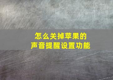 怎么关掉苹果的声音提醒设置功能