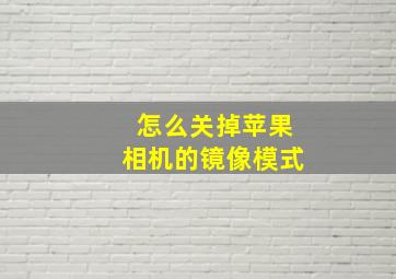 怎么关掉苹果相机的镜像模式