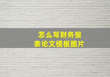 怎么写财务报表论文模板图片