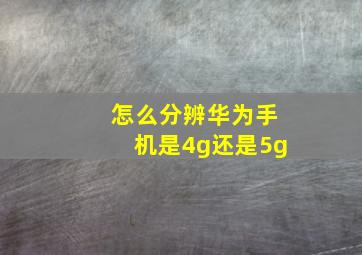 怎么分辨华为手机是4g还是5g