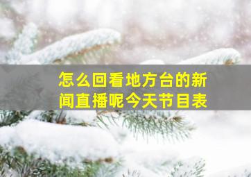 怎么回看地方台的新闻直播呢今天节目表