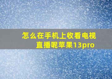 怎么在手机上收看电视直播呢苹果13pro