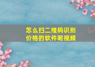 怎么扫二维码识别价格的软件呢视频