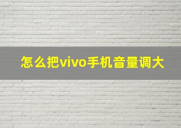 怎么把vivo手机音量调大