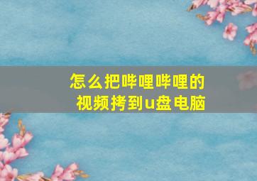 怎么把哔哩哔哩的视频拷到u盘电脑