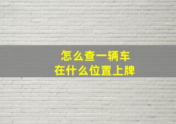 怎么查一辆车在什么位置上牌