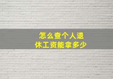 怎么查个人退休工资能拿多少