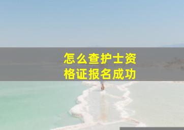 怎么查护士资格证报名成功