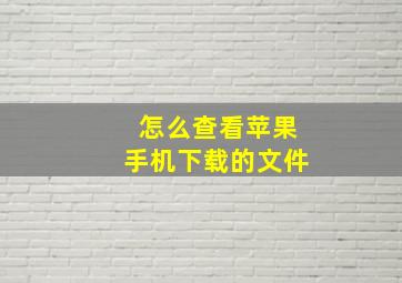 怎么查看苹果手机下载的文件