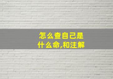 怎么查自己是什么命,和注解