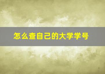 怎么查自己的大学学号