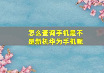 怎么查询手机是不是新机华为手机呢