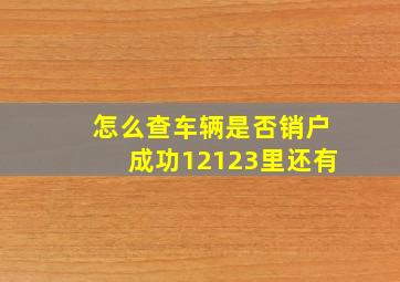 怎么查车辆是否销户成功12123里还有