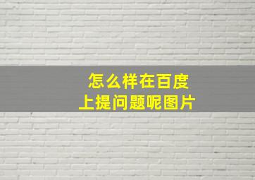 怎么样在百度上提问题呢图片