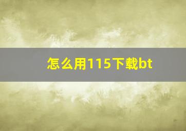 怎么用115下载bt