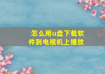 怎么用u盘下载软件到电视机上播放