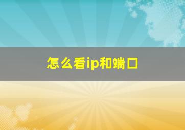 怎么看ip和端口