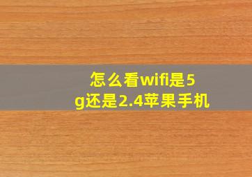 怎么看wifi是5g还是2.4苹果手机