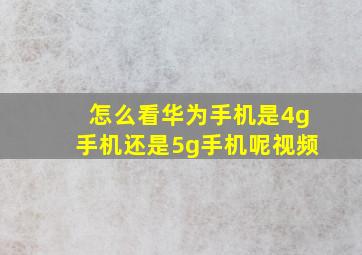 怎么看华为手机是4g手机还是5g手机呢视频