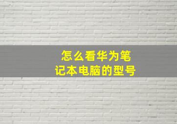 怎么看华为笔记本电脑的型号