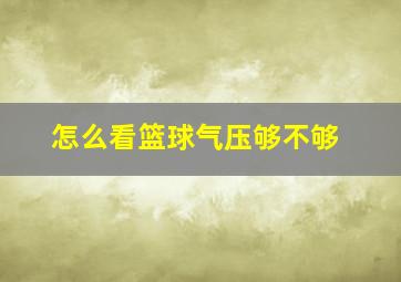 怎么看篮球气压够不够