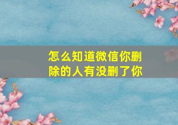 怎么知道微信你删除的人有没删了你