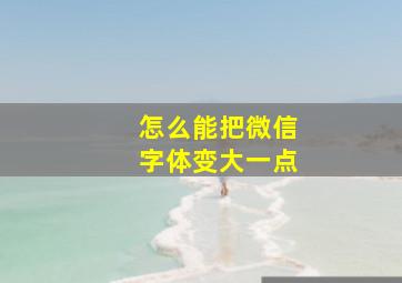 怎么能把微信字体变大一点