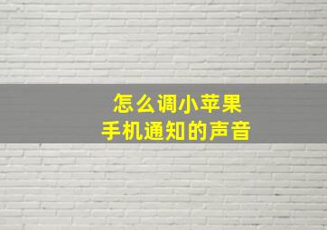 怎么调小苹果手机通知的声音