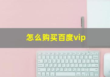 怎么购买百度vip