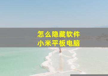 怎么隐藏软件小米平板电脑