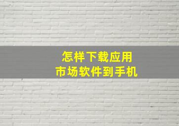 怎样下载应用市场软件到手机