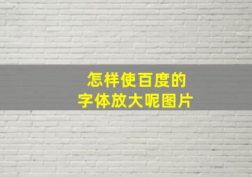 怎样使百度的字体放大呢图片