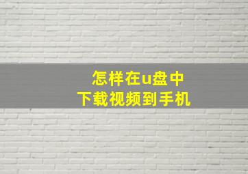 怎样在u盘中下载视频到手机