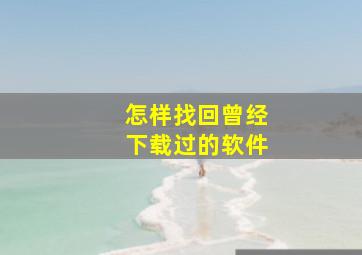 怎样找回曾经下载过的软件