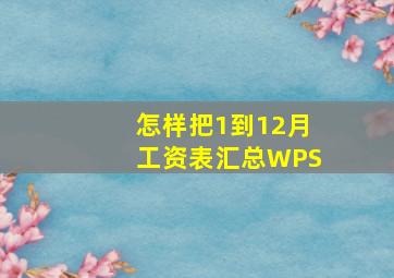 怎样把1到12月工资表汇总WPS