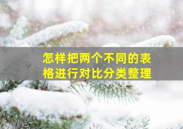 怎样把两个不同的表格进行对比分类整理