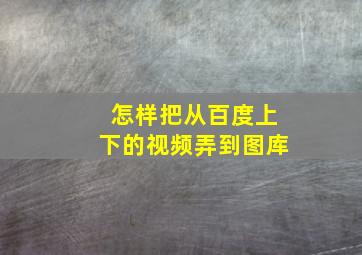 怎样把从百度上下的视频弄到图库