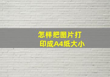 怎样把图片打印成A4纸大小