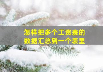 怎样把多个工资表的数据汇总到一个表里