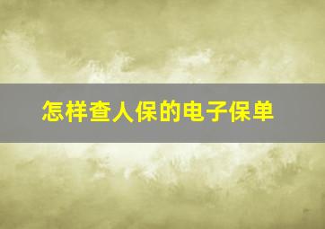 怎样查人保的电子保单