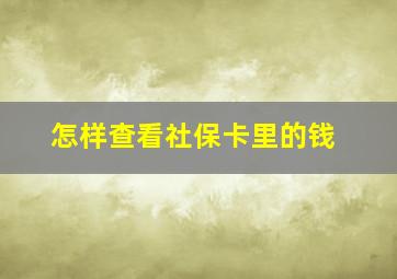 怎样查看社保卡里的钱