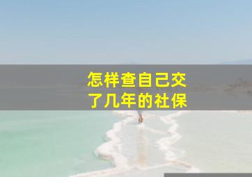 怎样查自己交了几年的社保