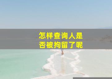 怎样查询人是否被拘留了呢