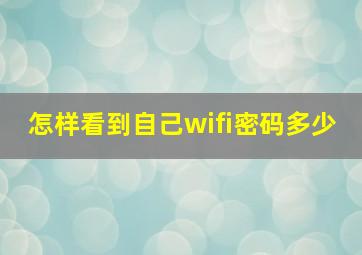 怎样看到自己wifi密码多少