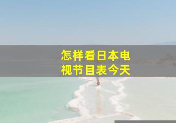 怎样看日本电视节目表今天