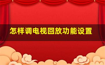 怎样调电视回放功能设置