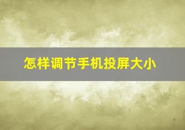 怎样调节手机投屏大小