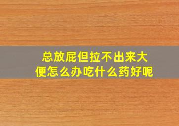 总放屁但拉不出来大便怎么办吃什么药好呢