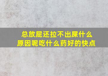 总放屁还拉不出屎什么原因呢吃什么药好的快点